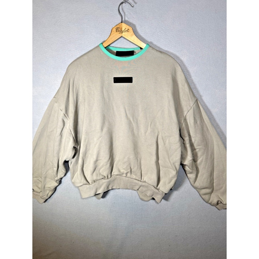 Fear of God Essentials Crewneck Sweatshirt Beige Mens Size Small Sweater Boxy
